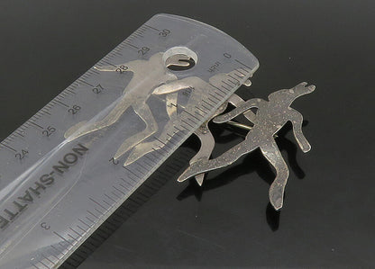 PRECIV 925 Silver  Vintage Modernist Silhouettes Dark Tone Brooch Pin  BP9001