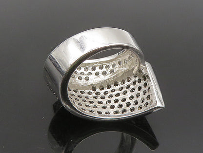 925 Silver  Vintage Overlapping Sapphire & Cubic Zirconia Ring Sz 7  RG24503