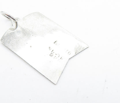 MEXICO 925 Sterling Silver  Vintage Etched Roman Numerals Pendant  PT5719