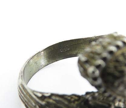 925 Sterling Silver  Vintage Antique Sculpted Bypass Band Ring Sz 5.5  RG6604