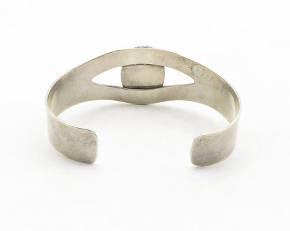 MEXICO 925 Silver  Vintage Cabochon Cut Sodalite Smooth Cuff Bracelet  BT4922