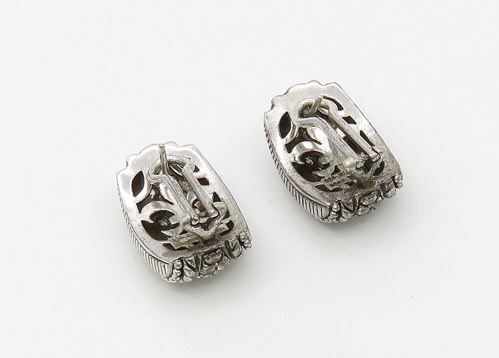 JUDITH RIPKA 925 Silver  Vintage Cubic Zirconia Twist Drop Earrings  EG10686