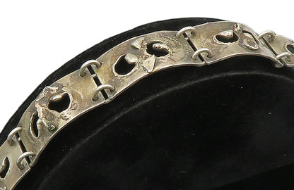 POLAND 925 Sterling Silver  Vintage Sculpted Link Chain Bracelet  BT9253