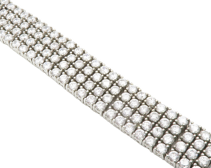 925 Sterling Silver  Vintage Cubic Zirconia Sparkling Chain Bracelet  BT5546