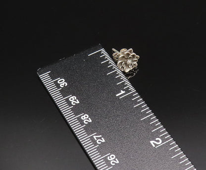 925 Sterling Silver  Vintage Beautiful Dainty Flower Stud Earrings  EG12105