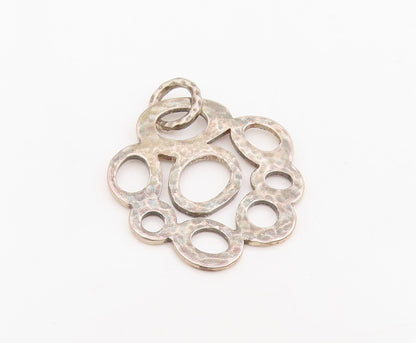 925 Sterling Silver Vintage Pendant IPPOLITA Hammered Floral Medallion  PT25546