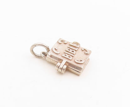 925 Sterling Silver Vintage Pendant Carved Holy Bible Book Charm OPENS  PT25409