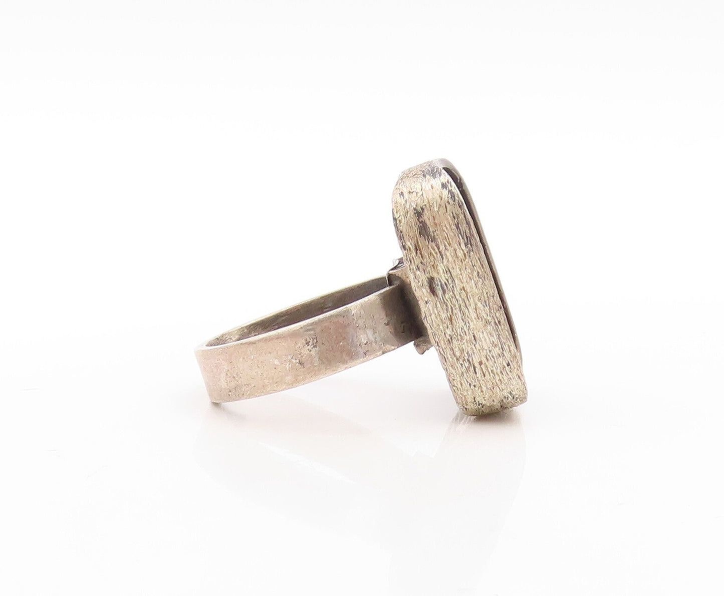 925 Sterling Silver Vintage Ring ISRAEL Dark Tone Cutout Snake  Sz 8.5  RG31412