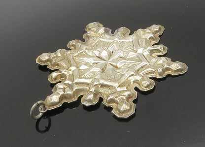 GORHAM 925 Silver  Vintage Antique Shiny Christmas Snowflake Pendant  PT16369