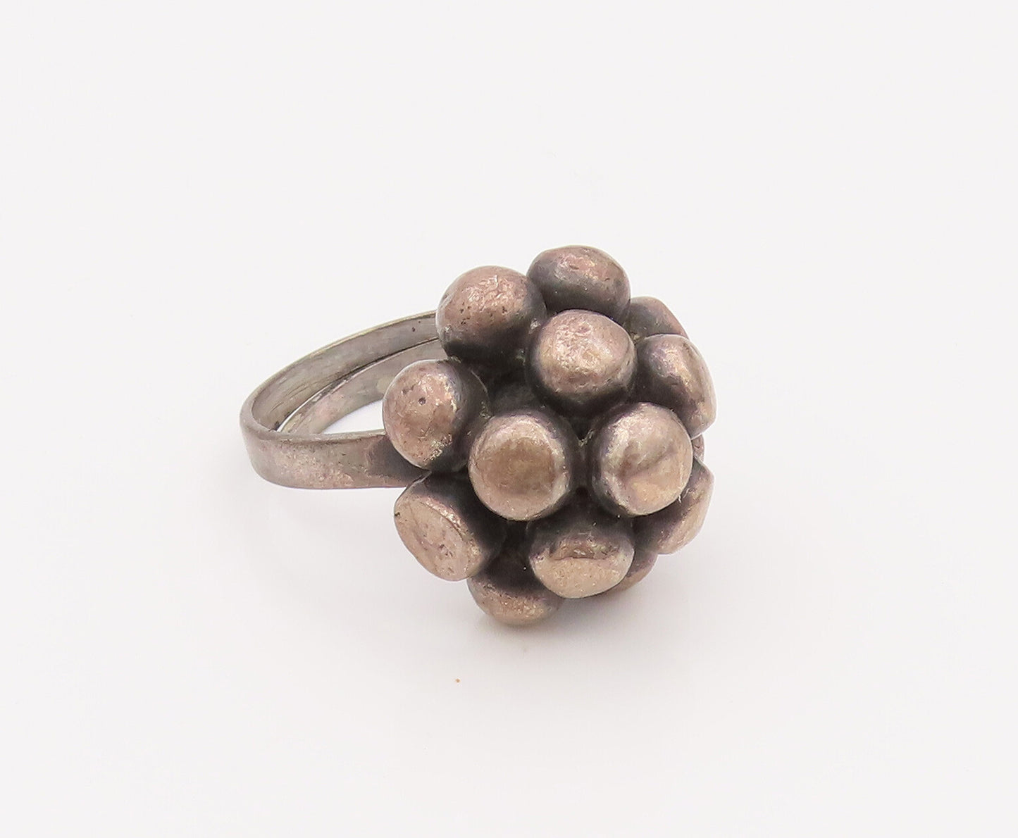 MEXICO 925 Silver  Vintage Cluster Grains Of Sand Adjustable Ring Sz 7 RG26550