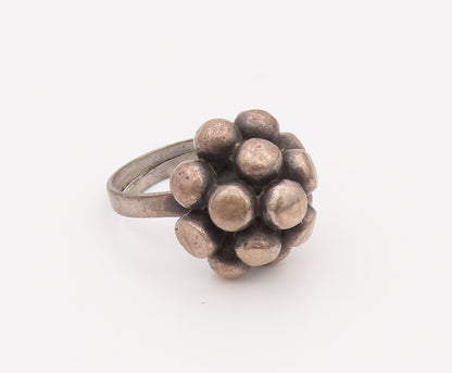MEXICO 925 Silver  Vintage Cluster Grains Of Sand Adjustable Ring Sz 7 RG26550