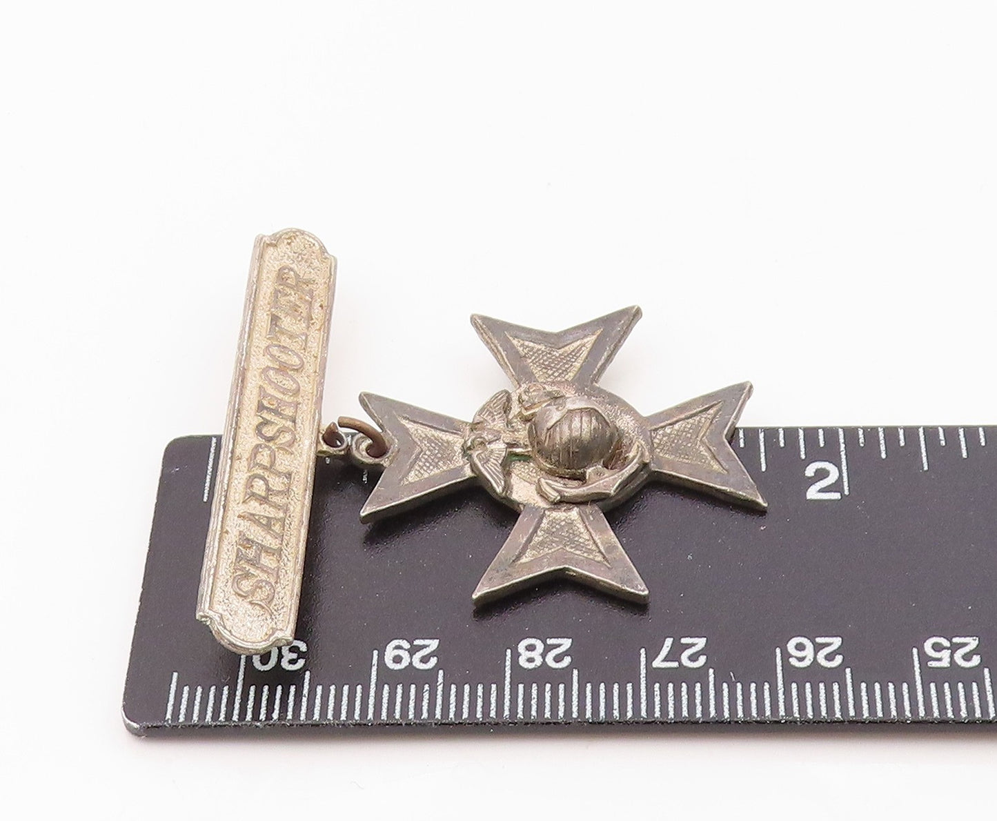 925 Sterling Silver Vintage Brooch Pin USMC Rifle Sharpshooter Badge  BP12548
