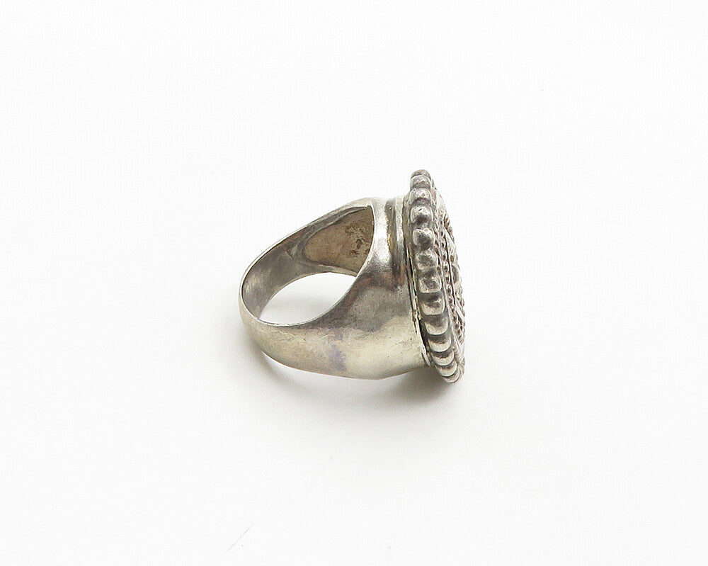 TULLA BOOTH 925 Silver  Vintage Diamond Shape Detail Band Ring Sz 7  RG19518