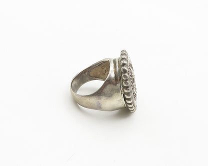 TULLA BOOTH 925 Silver  Vintage Diamond Shape Detail Band Ring Sz 7  RG19518