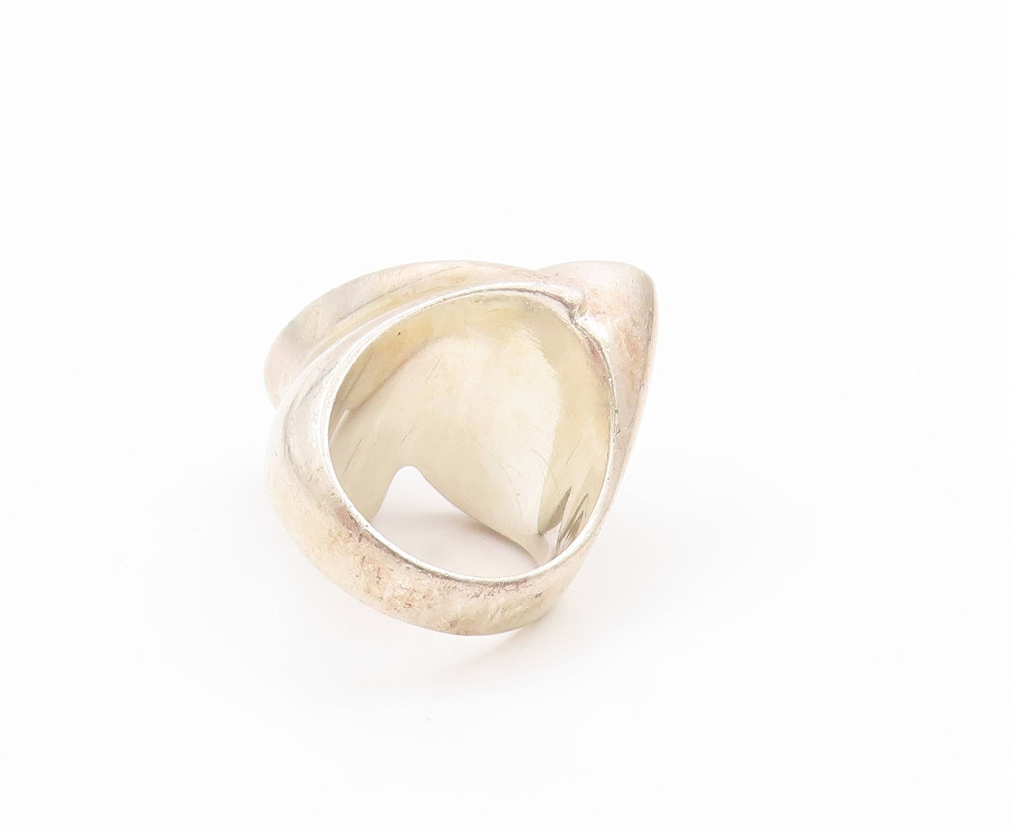 925 Sterling Silver Vintage Ring Modernist Design Cutout  Sz 6  RG32507