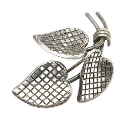 925 Sterling Silver  Vintage Shiny Cross Etched Flower Bunch Brooch Pin BP4236