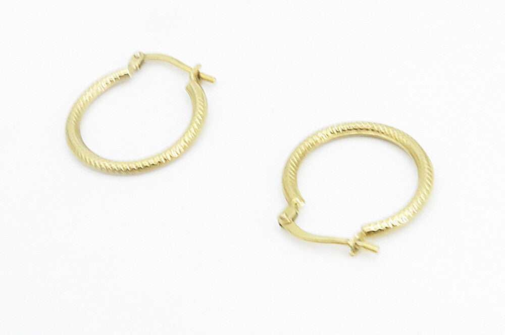 925 Sterling Silver & 10K GOLD  Petite Gold Plated Round Hoop Earrings  EG2928