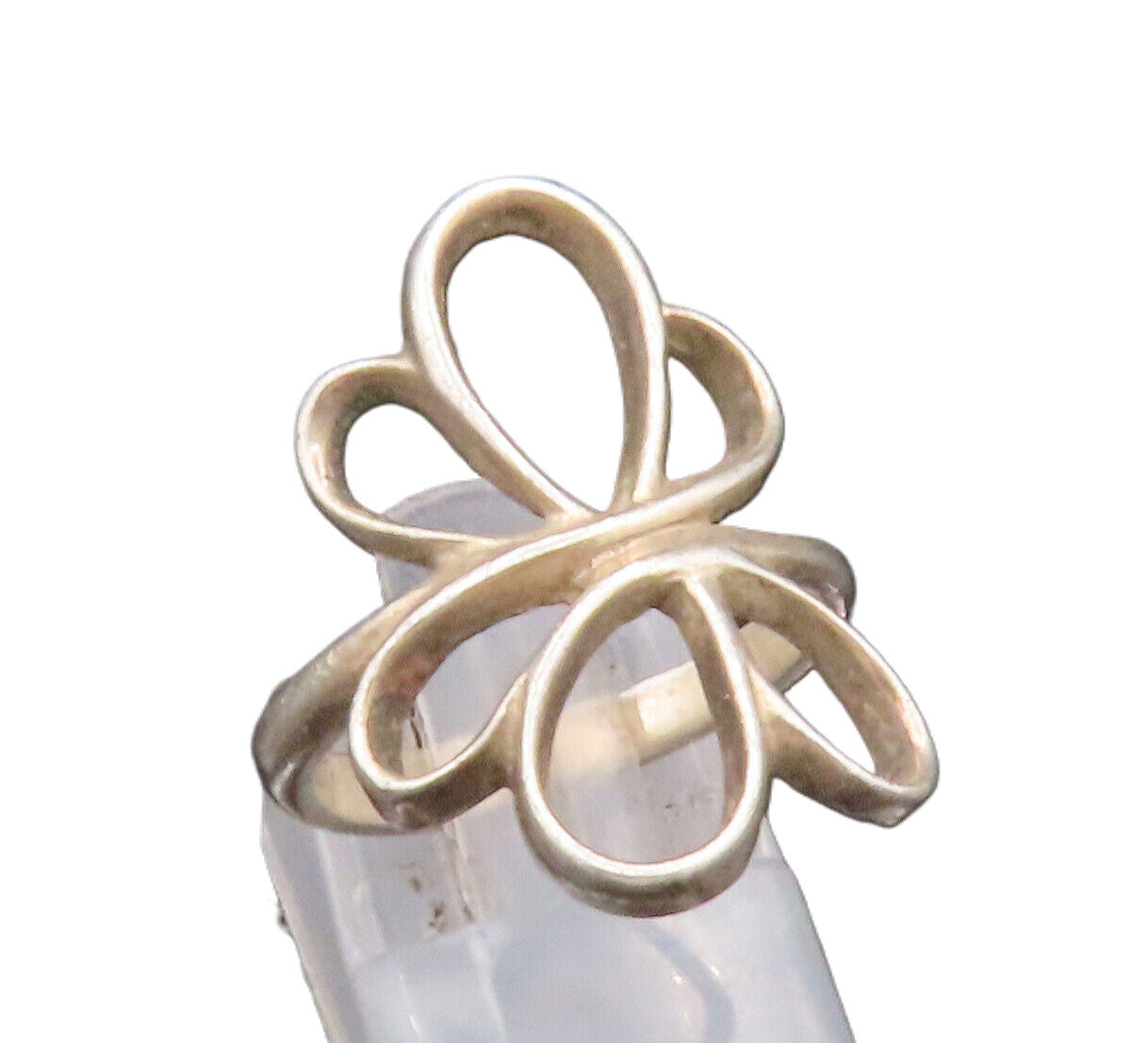 925 Sterling Silver  Vintage Open Twisted Butterfly Motif Ring Sz 6.5  RG25040