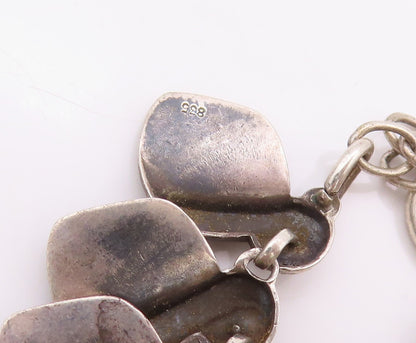 925 Sterling Silver Vintage Necklace DENMARK Dark Tone Designer Cut Band NE4500