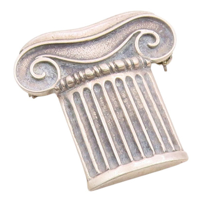 EUROPEAN 925 Sterling Silver  Vintage Ribbed Chef's Hat Brooch Pin  BP9455