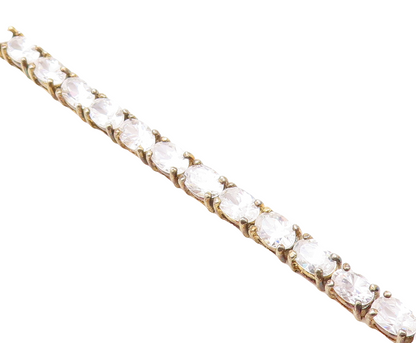 925 Sterling Silver  Vintage Sparkling Cubic Zirconia Tennis Bracelet  BT1865