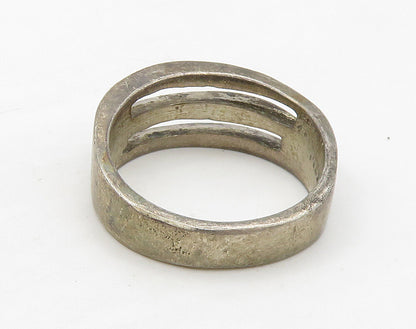 MEXICO 925 Sterling Silver  Vintage Dark Tone Split Band Ring Sz 7.5  RG16246