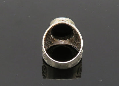 925 Sterling Silver  Vintage Black Onyx Swirl Cocktail Ring Sz 7  RG20062
