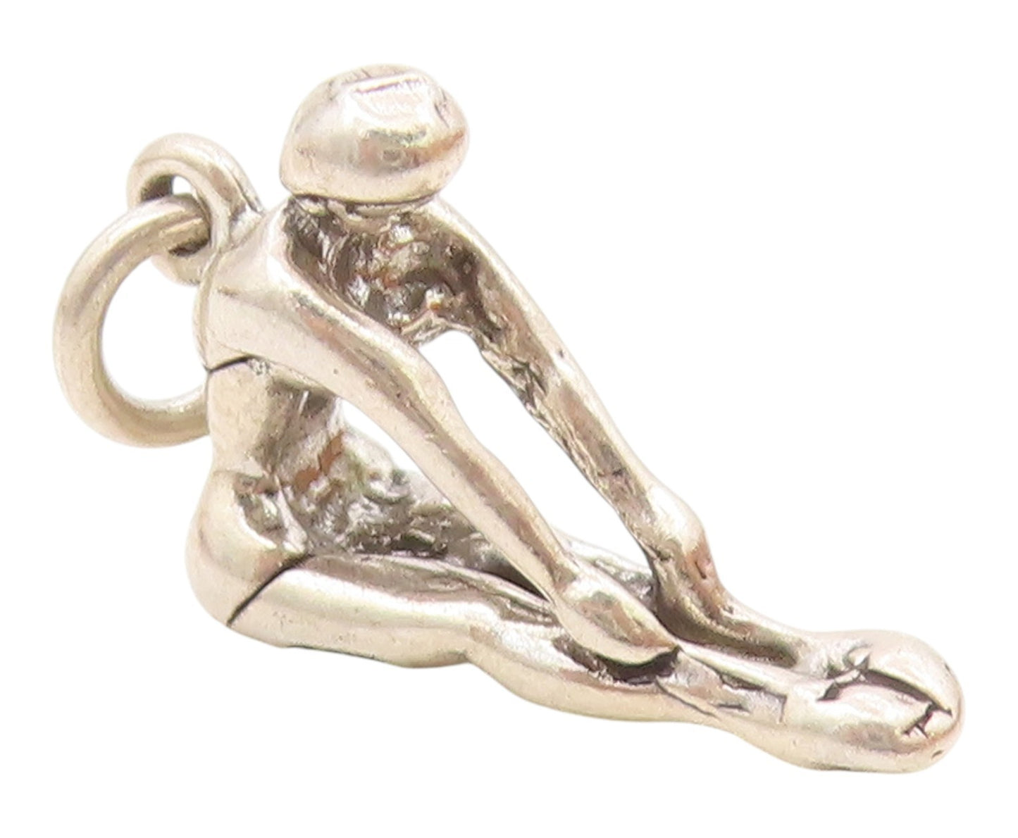 925 Sterling Silver  Vintage Petite Shiny Gymnast Athlete Pendant  PT19019