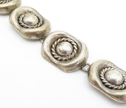 ZINA 925 Sterling Silver  Vintage Dark Tone Twist Dome Chain Bracelet  BT1836