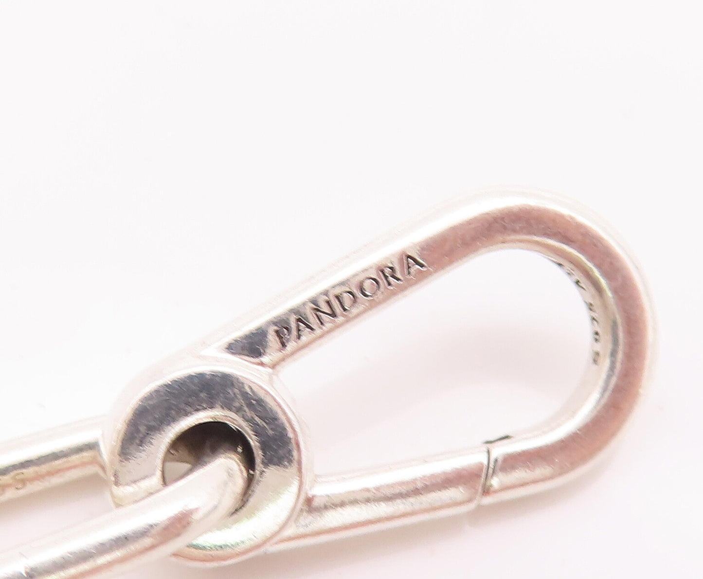 925 Sterling Silver Vintage Bracelet PANDORA Cutout Oval Rings Linked  BT10439