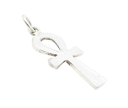 925 Sterling Silver Vintage Shiny Petite Egyptian Ankh Drop Pendant  PT6249
