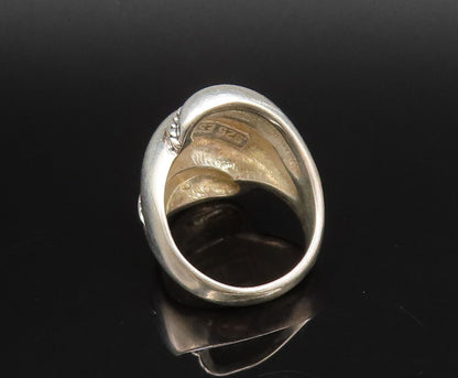 ESPO SIG 925 Sterling Silver Vintage Scalloped Rope Twist Dome Ring Sz 8 RG26063