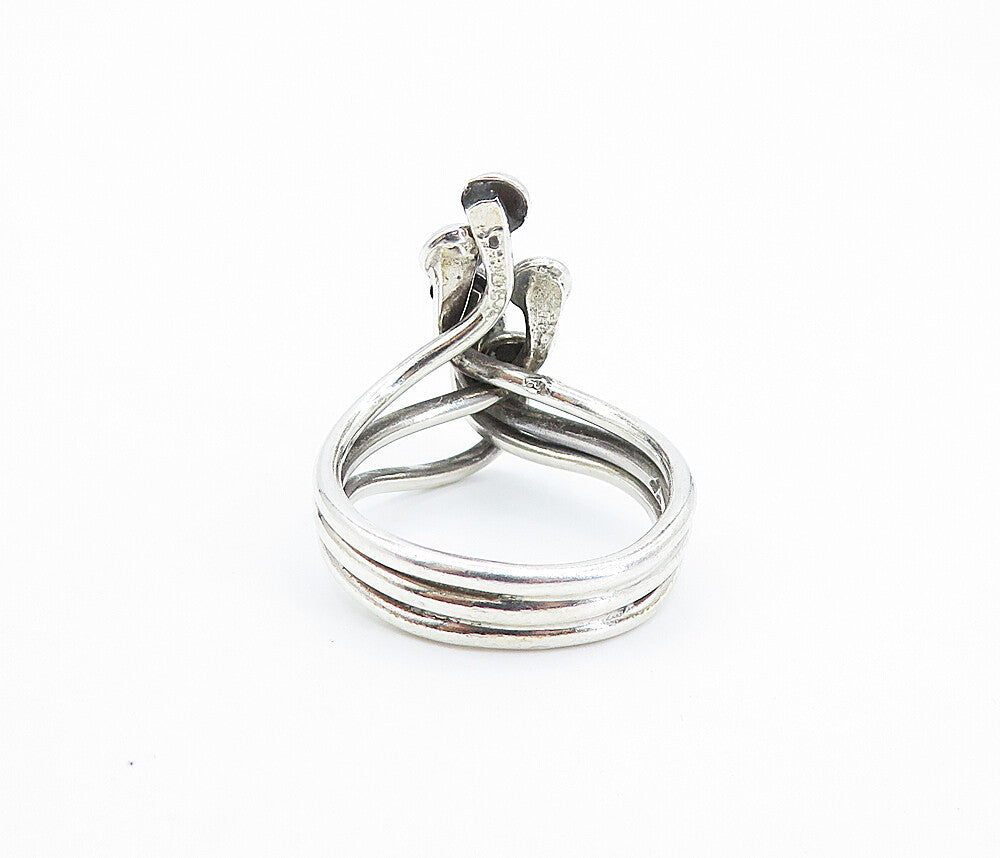 925 Sterling Silver  Vintage Shiny Grape Vine Motif Band Ring Sz 8.5  RG6245