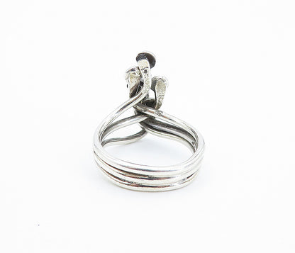 925 Sterling Silver  Vintage Shiny Grape Vine Motif Band Ring Sz 8.5  RG6245