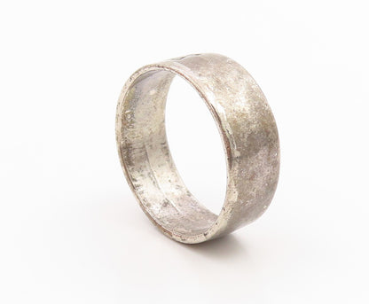925 Sterling Silver Vintage Ring Etched Star Of David Band  Sz 12.5  RG35599