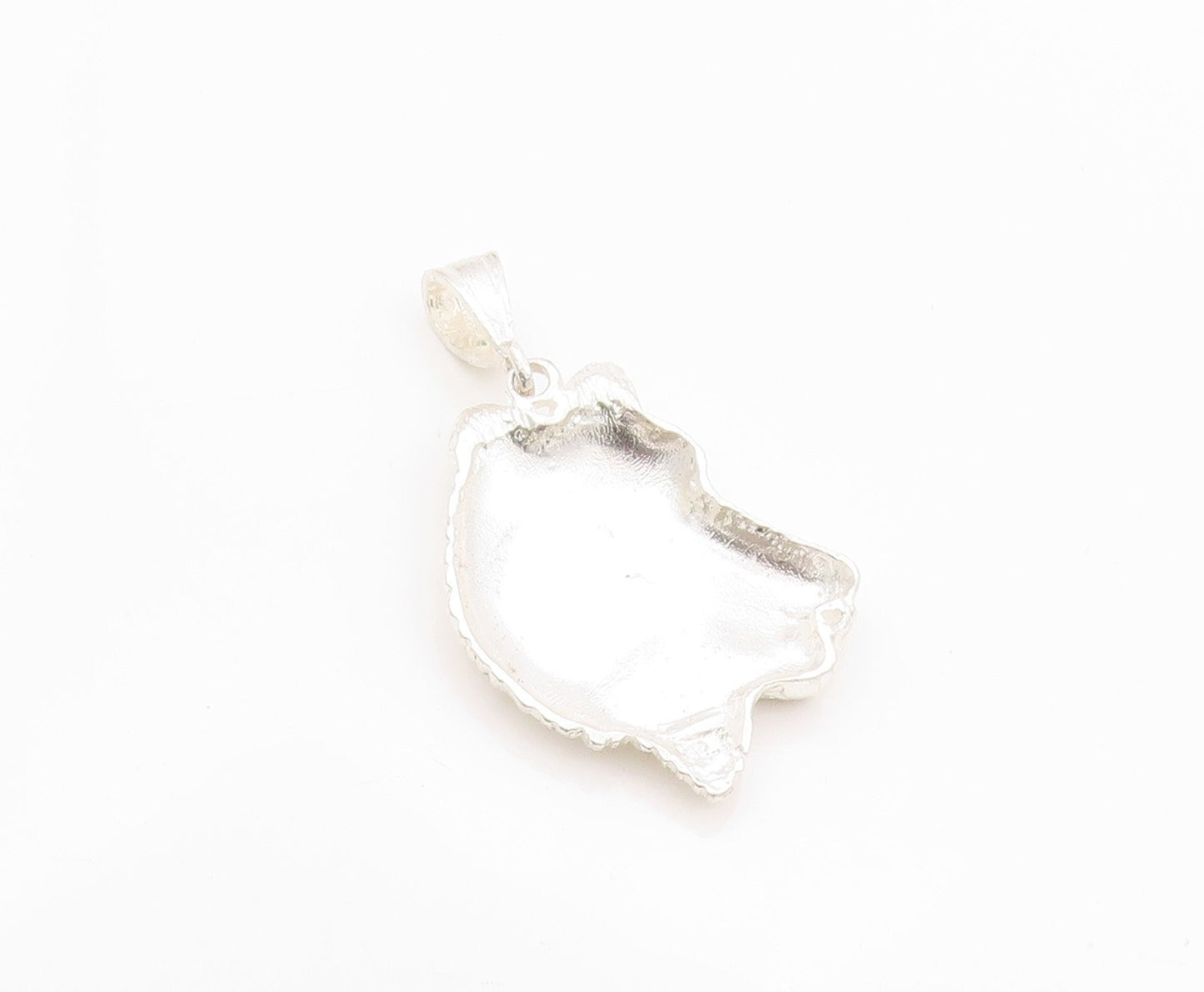 925 Sterling Silver Vintage Pendant Solid Carved Wolf Face  PT24026