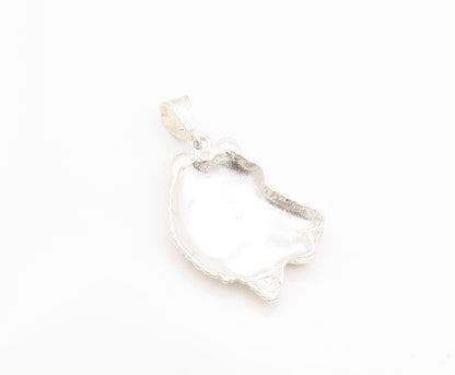 925 Sterling Silver Vintage Pendant Solid Carved Wolf Face  PT24026