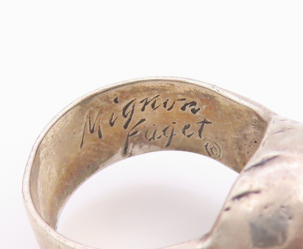 925 Sterling Silver Vintage Ring MIGNON FAGET Antique Garden Snail Sz 5 RG33125