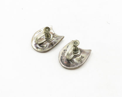 MEXICO 925 Silver  Vintage Drama Theater Masks Non Pierce Earrings  EG9744