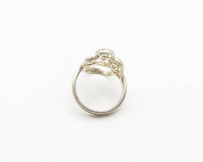 925 Sterling Silver  Vintage Shiny Diamond Cut Spiral Band Ring Sz 8  RG19359