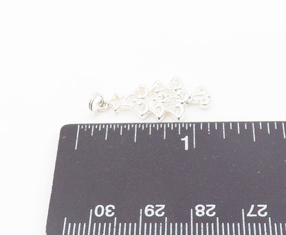 925 Sterling Silver  Vintage Shiny Petite Christmas Tree Pendant  PT18959