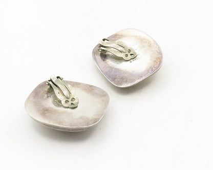 MEXICO 925 Sterling Silver  Vintage Graduated Dome Non Pierce Earrings  EG5196
