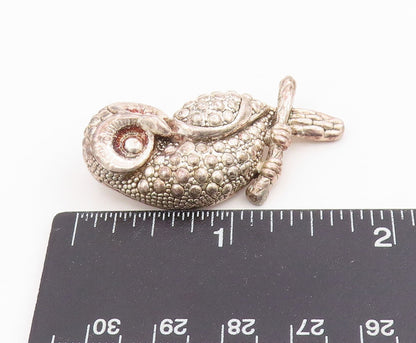 925 Sterling Silver Vintage Pendant ISRAEL Beaded Whimsical Owl Charm  PT25624