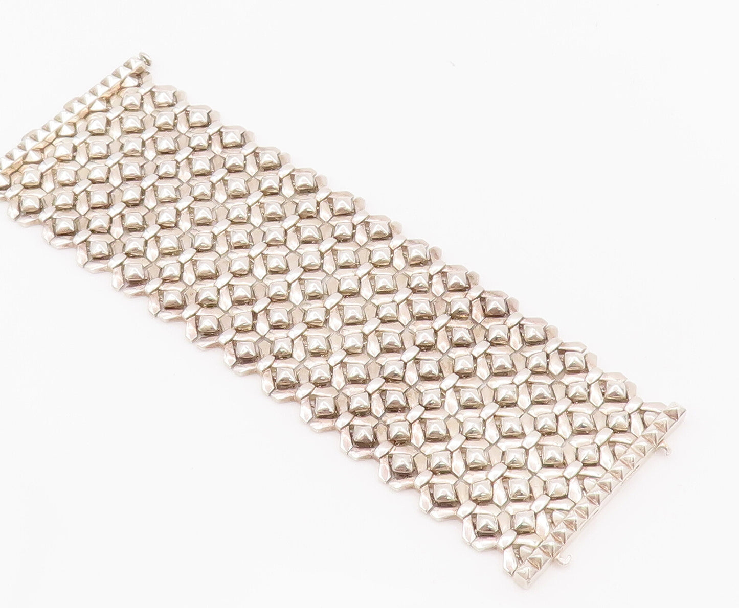 925 Sterling Silver Vintage Bracelet STEPHEN WEBSTER Heavy Woven Mesh  BT10459