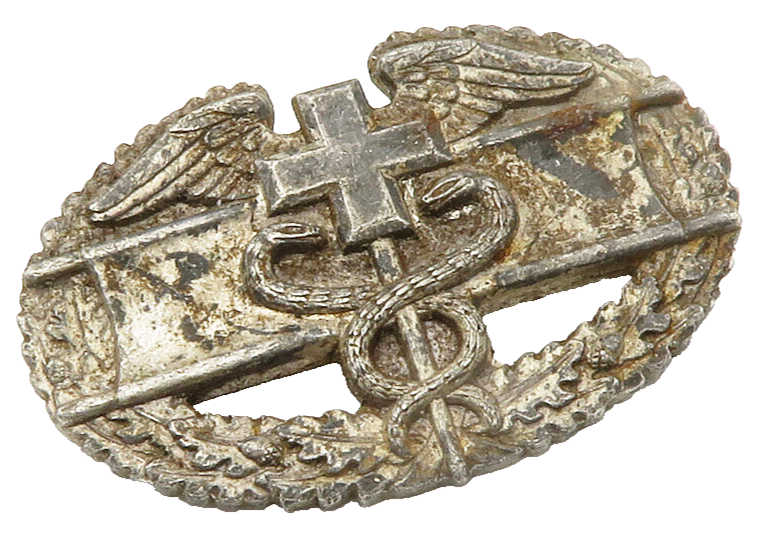 925 Sterling Silver Vintage Antique Army Combat Medic Badge Brooch Pin  BP5560