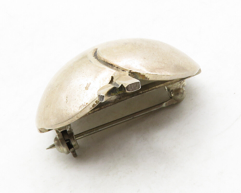 MEXICO 925 Silver  Vintage Dark Tone Apple Motif Smooth Brooch Pin  BP5014