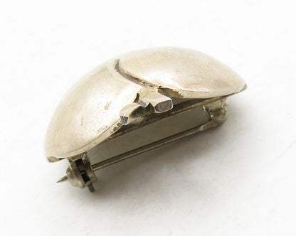 MEXICO 925 Silver  Vintage Dark Tone Apple Motif Smooth Brooch Pin  BP5014