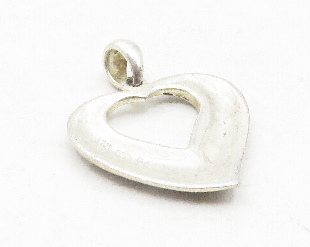 925 Sterling Silver  Vintage Twist Knot Patterned Love Heart Pendant  PT9569