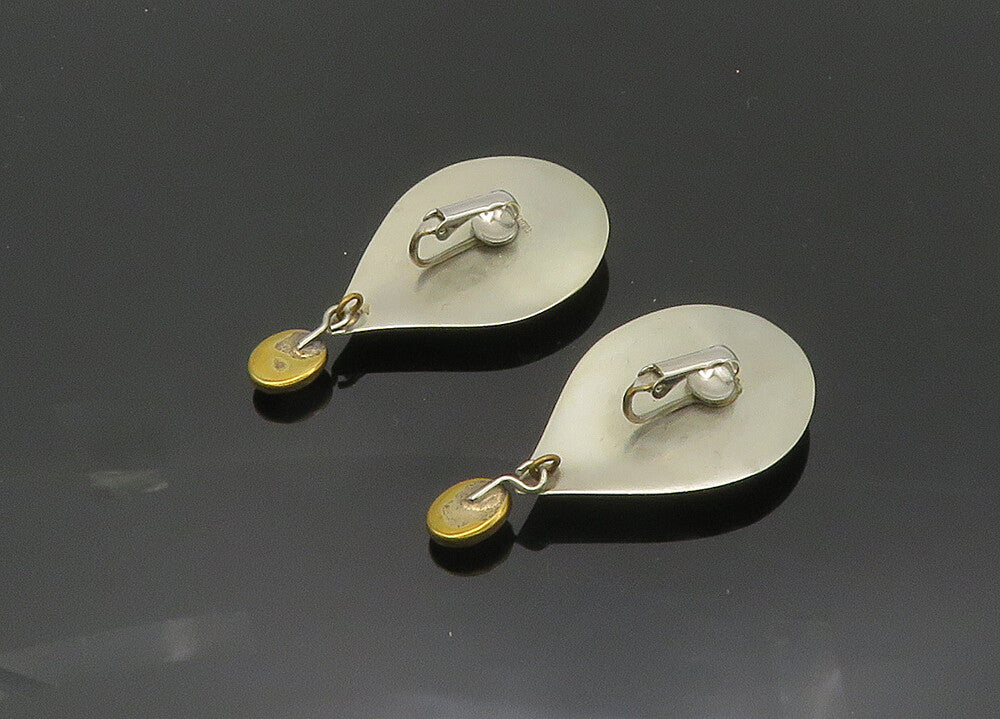 TULLA BOOTH 925 Silver  Vintage Jade & Amethyst Dangle Earrings  EG10037