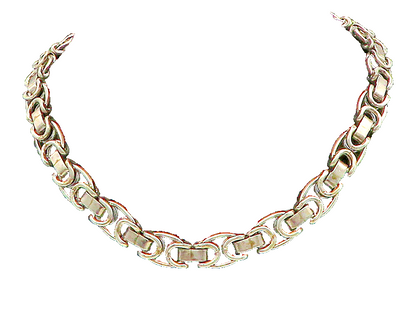 925 Sterling Silver Vintage Smooth Hinge Heavy Link Chain Necklace  NE3034
